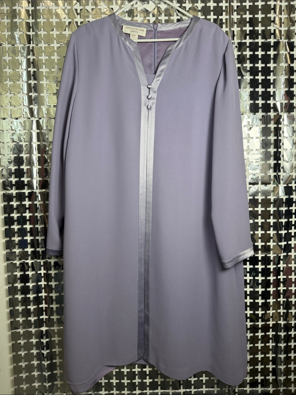 Jones New York Lavender Midi Dress with Satin Trim